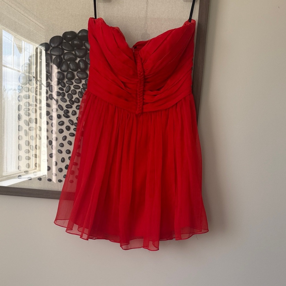 BEBE Red Strapless Dress